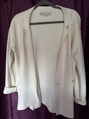 Stella McCartney Cream Open-Front Blazer Jacket